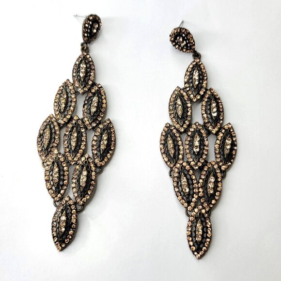 Rose Gold Long Chandelier Earrings - Picture 5 of 5